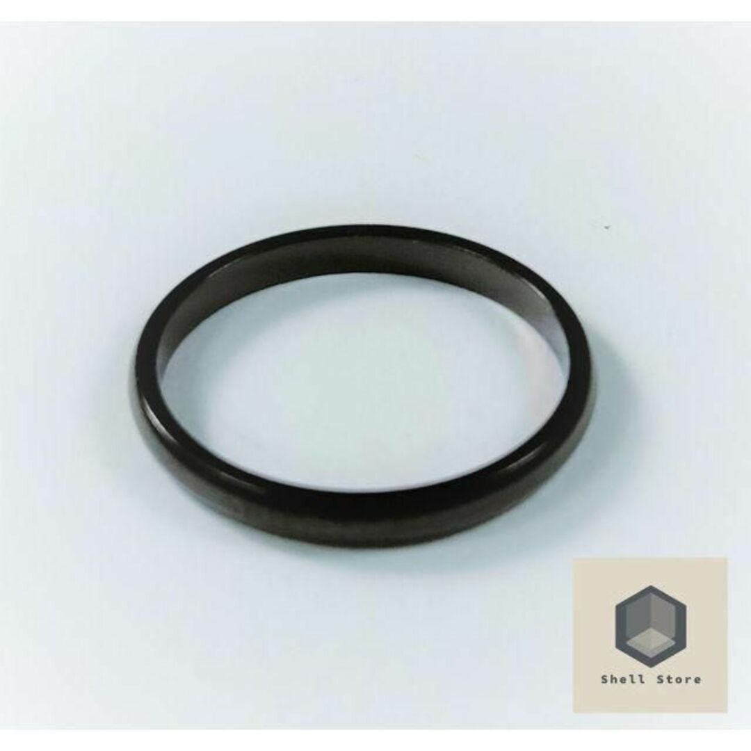 9号 US5号 シンプル リング ブラック 18K チタン レディースのアクセサリー(リング(指輪))の商品写真