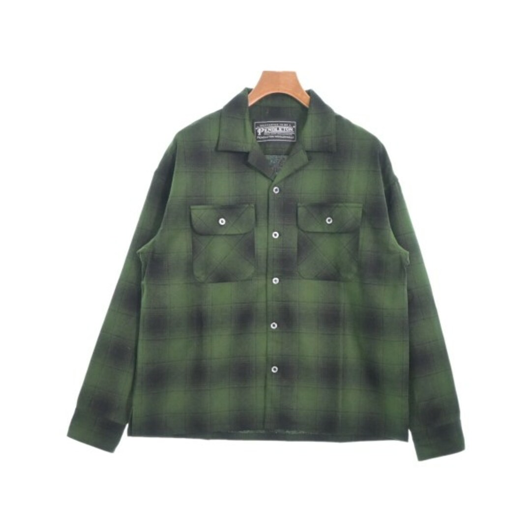 PENDLETON(ペンドルトン)のPENDLETON ペンドルトン カジュアルシャツ M 緑x黒(チェック) 【古着】【中古】 メンズのトップス(シャツ)の商品写真