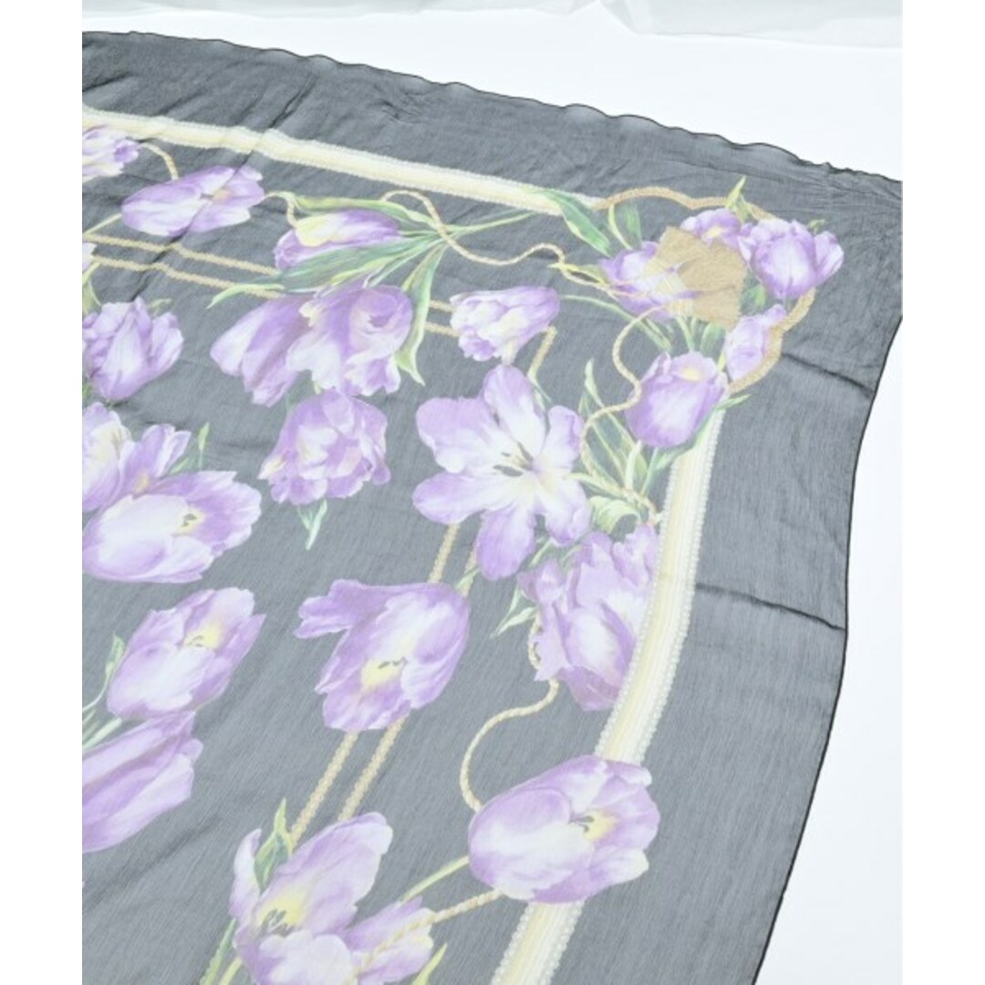 ファッション小物DOLCE&GABBANA ストール - 黒x紫x緑等(花柄)