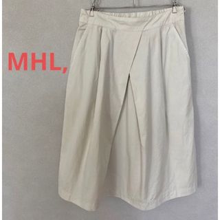 エムエイチエル(MHL.)のMHL, エムエイチエル コットン スカート  アイボリー マーガレットハウエル(ひざ丈スカート)