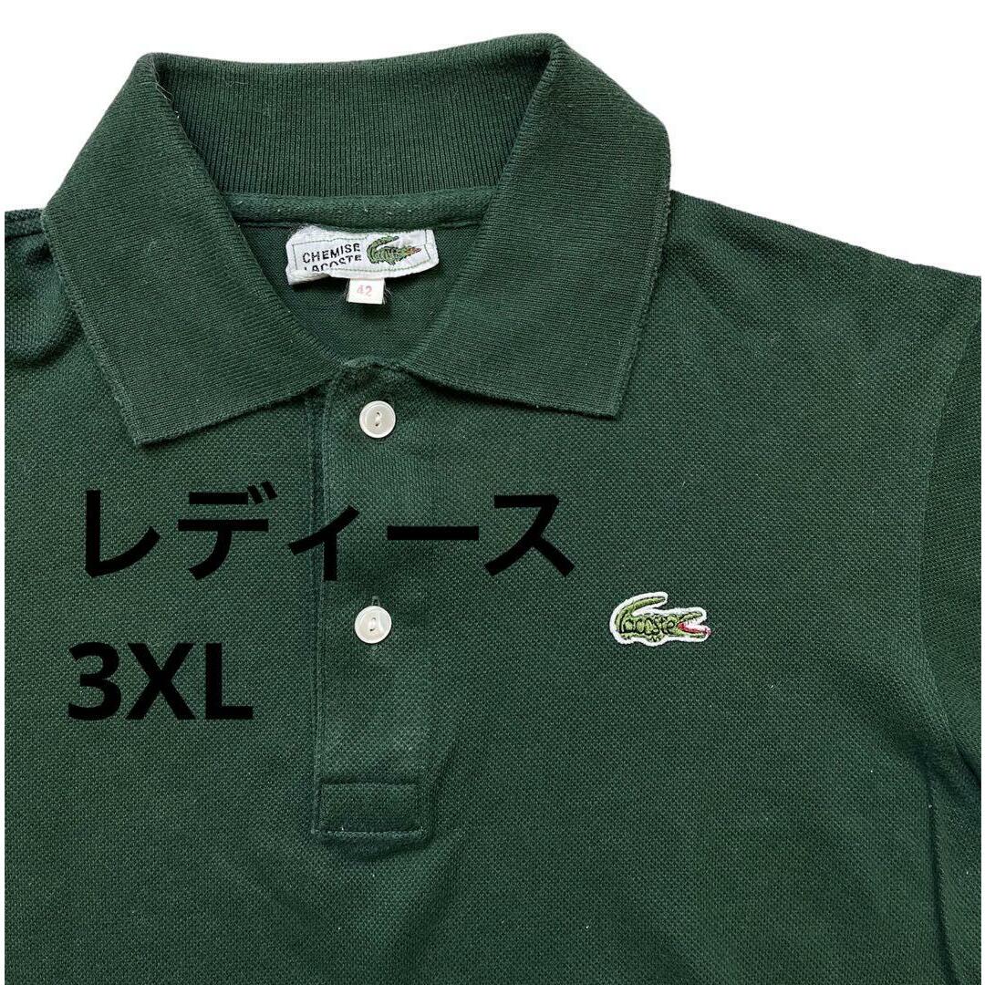 LACOSTE(ラコステ)のレディース ラコステ ポロシャツ 緑 グリーン 2XL 42号 半袖 ゆったり レディースのトップス(ポロシャツ)の商品写真