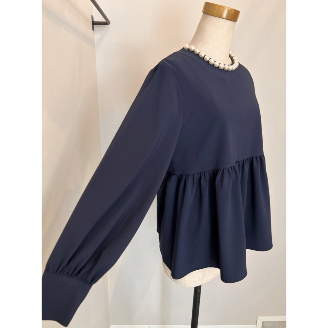 【美品】 anana アナナ パールネックギャザーペプラムブラウス チュニック