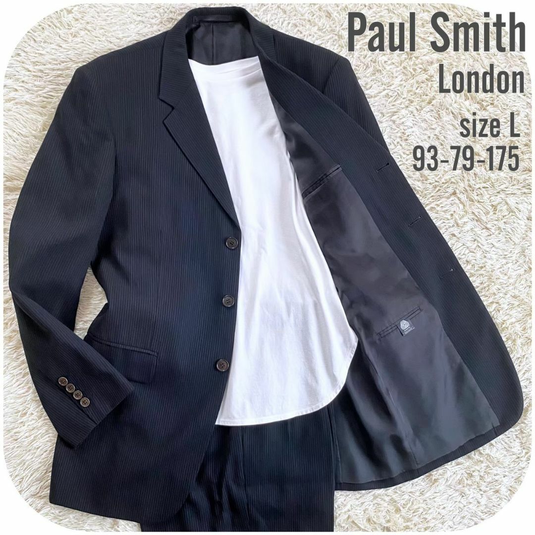 チョベリグッドライフ極上Paul Smith REDA社製チェック柄2BテーラードジャケットスーツL