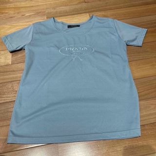 新品】PRADA プラダ PRADAロゴ Tシャツ ネイビー 38/Sサイズ-