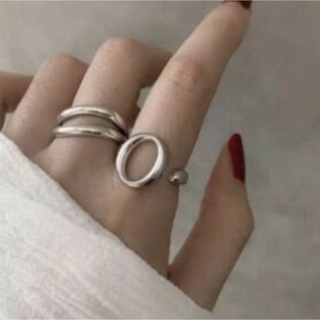 美品 サークルリング フリーサイズ ✨　925 シルバー(リング(指輪))