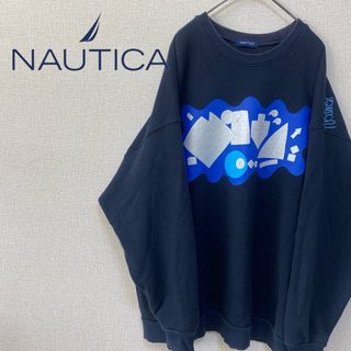 ノーティカ(NAUTICA)のノーティカ×スタックス　スウェット　トレーナー　ネイビー　ユニセックス　L 古着(スウェット)