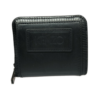 未使用　KENZO   ケンゾー　レザー二つ折り財布　ブラック　黒　デカロゴ