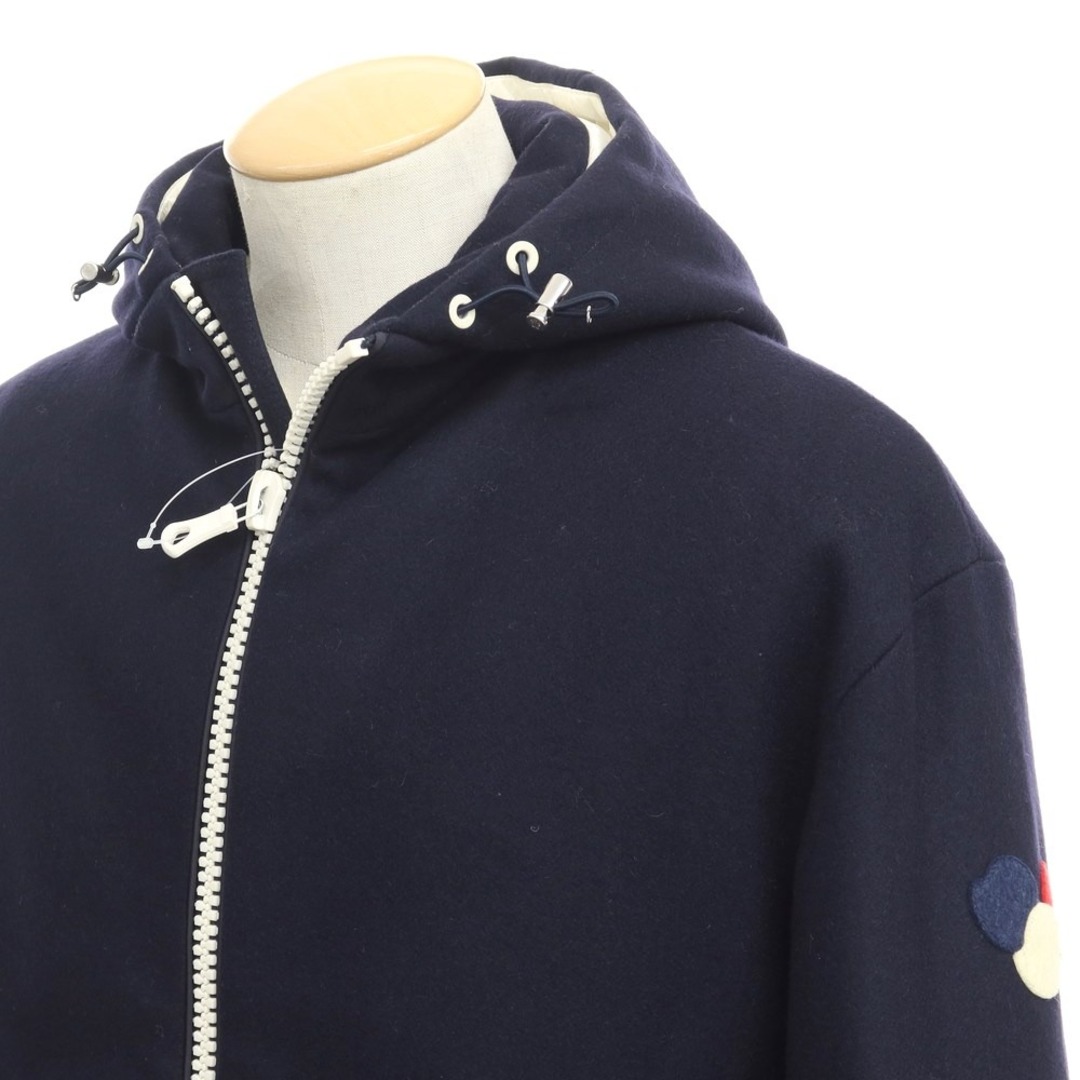 モンクレール MONCLER ARMENTIERES ウール フーデッド ダウンジャケット ネイビー【サイズ0サイズ】【メンズ】