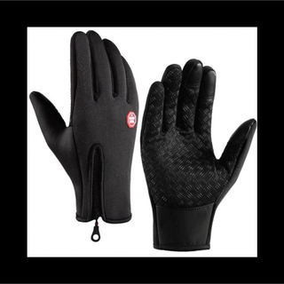 防寒 防風 防雨 保温 グローブ スマホ タッチパネル対応 ブラック(手袋)