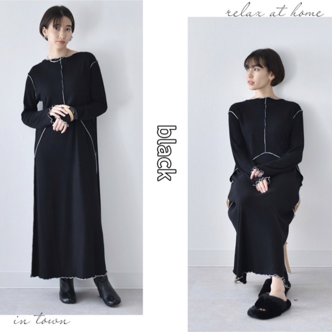 pearl(パール)のPearls Rib Lounge Wear マタニティ & 授乳ワンピース キッズ/ベビー/マタニティのマタニティ(マタニティワンピース)の商品写真