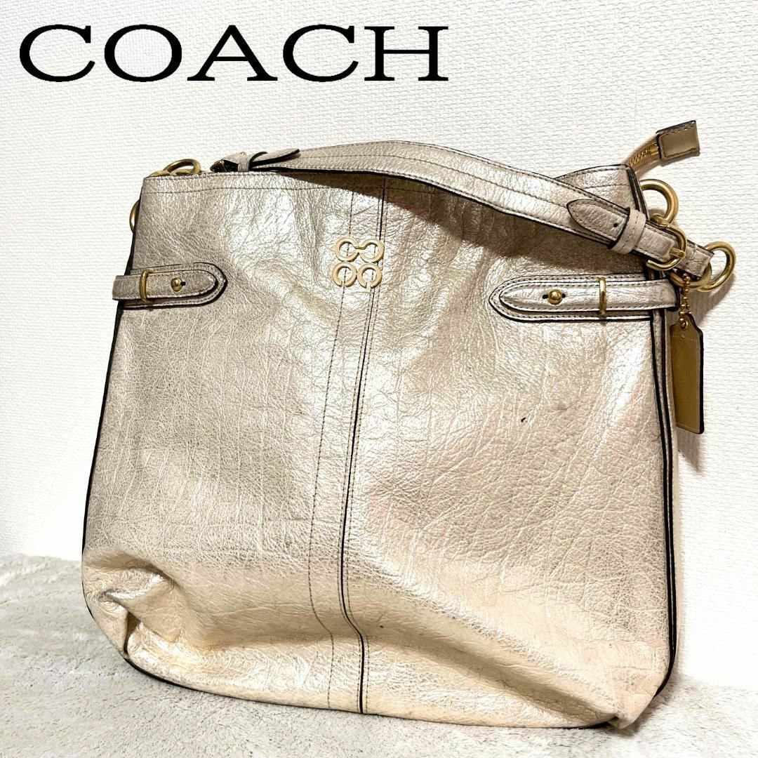 COACH(コーチ)のレア✨COACH コーチハンドバッグトートバッグ シルバー レディースのバッグ(トートバッグ)の商品写真