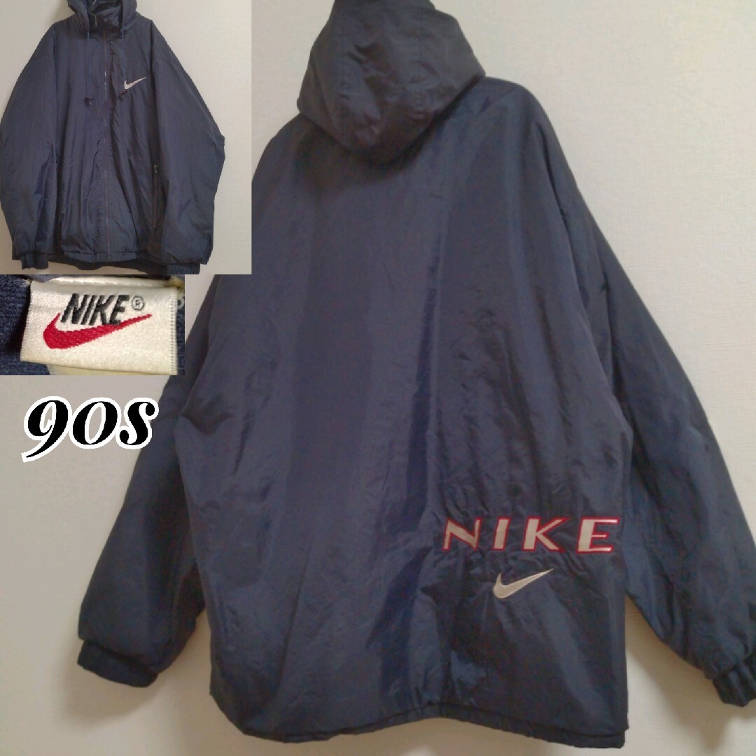NIKE ナイキ 90s 銀タグ ワンポイントロゴ刺繍 ナイロンジャケット | フリマアプリ ラクマ