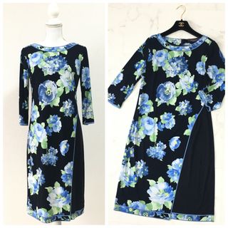 LEONARD - 美品 LEONARD レオナール カンカン 花柄 ドレス ワンピース