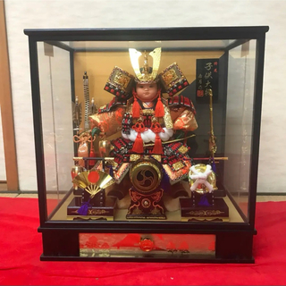 五月人形 高木人形 弁慶 日本人形 インテリア 飾り ガラスケース ⑥