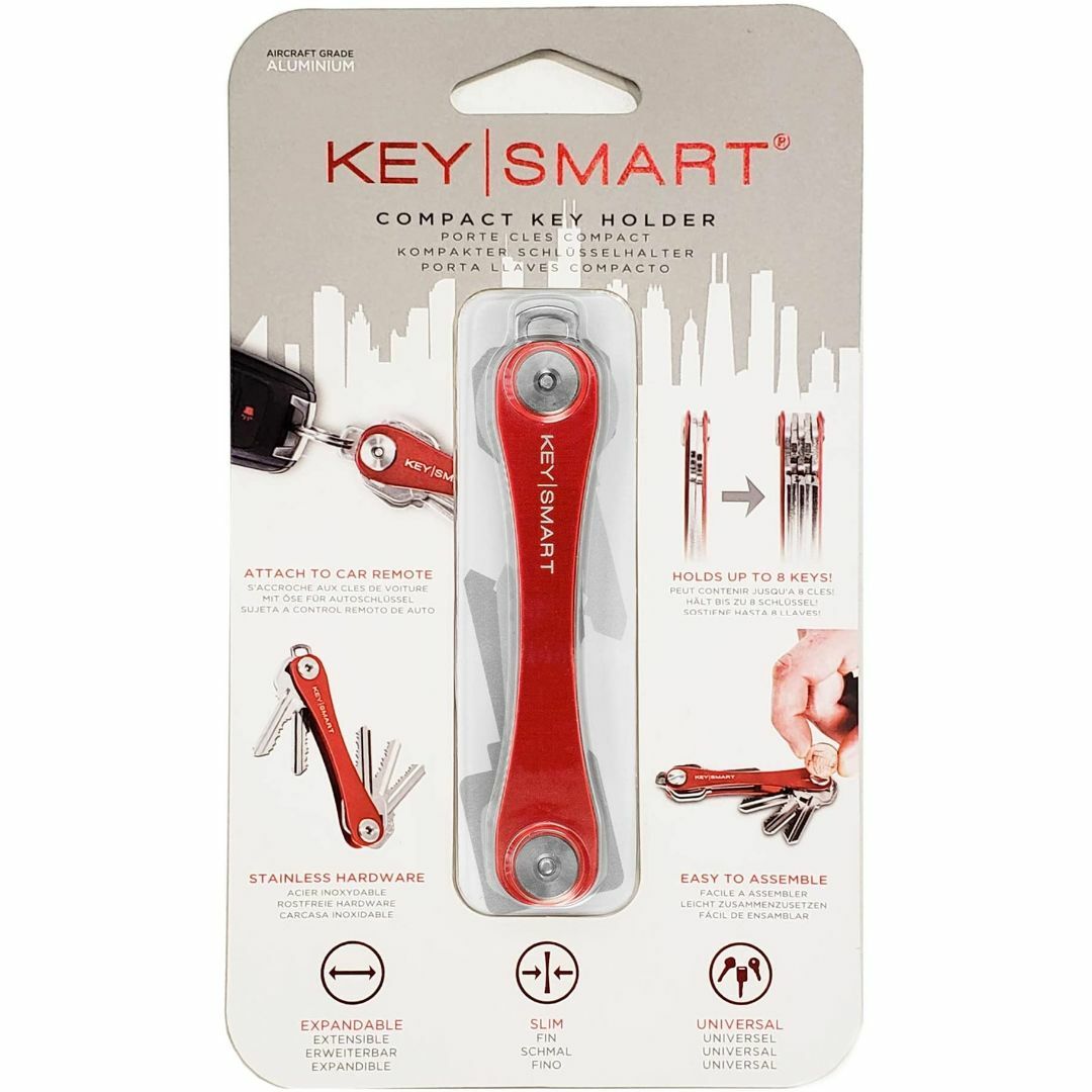 【色: レッド】KeySmart（キースマート）コンパクト キー オーガナイザー 1