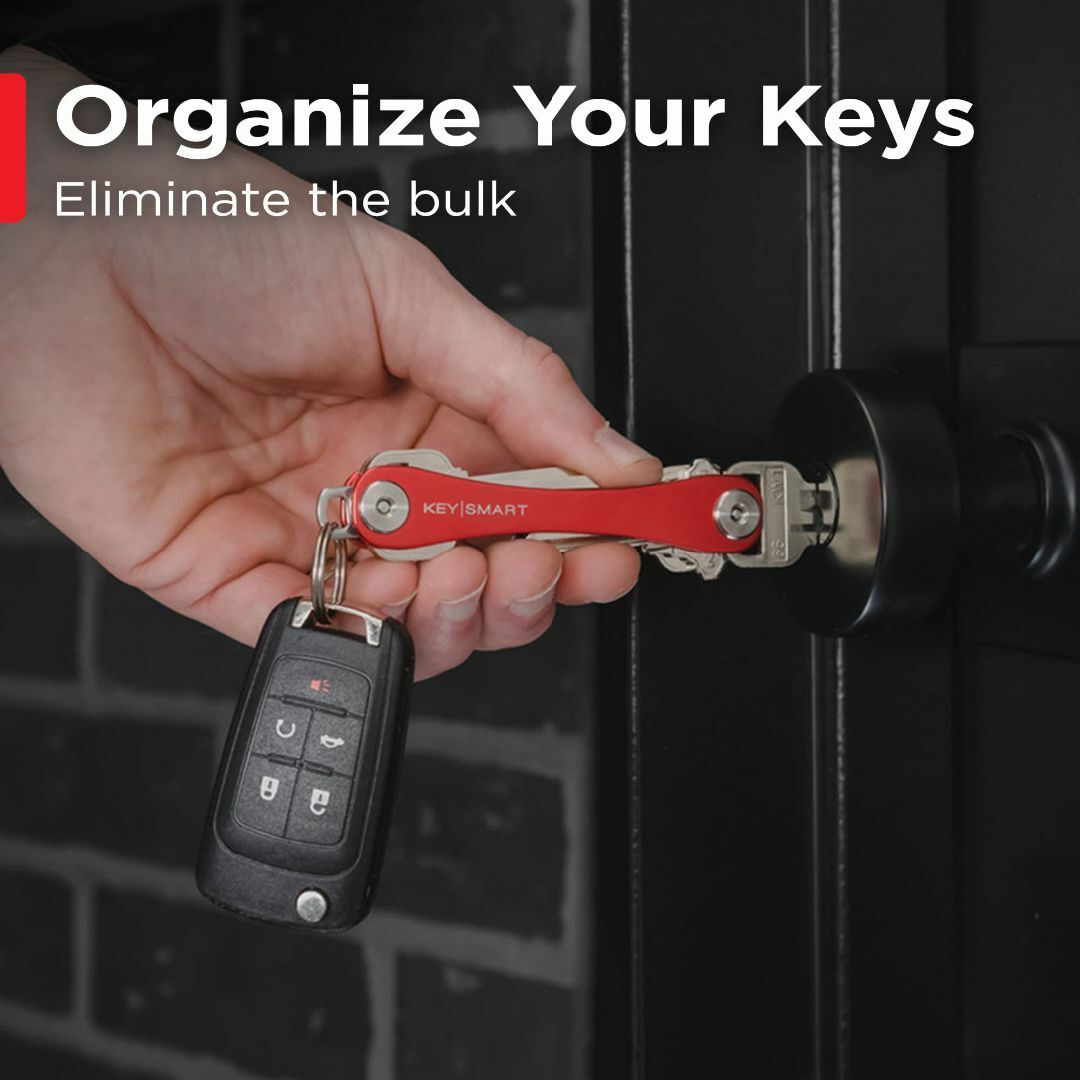 【色: レッド】KeySmart（キースマート）コンパクト キー オーガナイザー 6