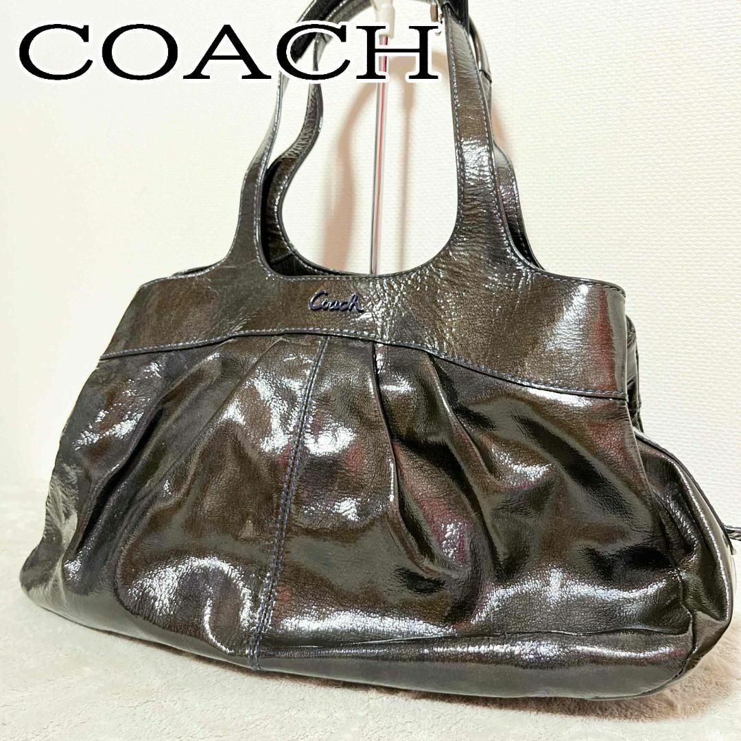 レア✨COACH コーチセミショルダーバッグトートバッグ ブラック黒 | フリマアプリ ラクマ