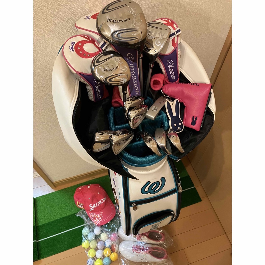 USEDゴルフバッグ M.U SPORTS ミエコ ウエサコ ネームプレート付き USEDゴルフバッグ M.U SPORTS ミエコ ウエサコ ネームプレート付き