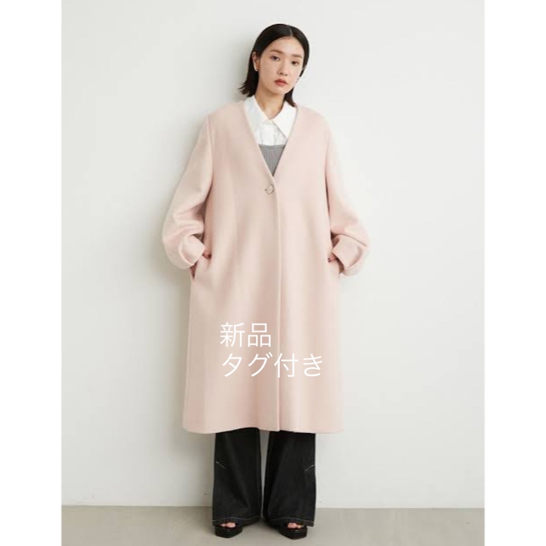 レディース　アウター　新品　ロングコート　コート　フード付き　ピンク　可愛い