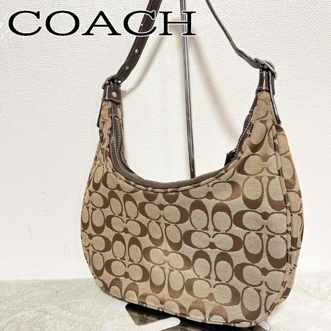 美品✨COACH コーチセミショルダーバッグトートバッグブラウン茶シグネチャー | フリマアプリ ラクマ