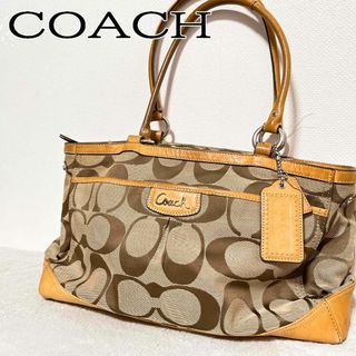 レア✨COACH コーチセミショルダーバッグトートバッグブラウンシグネチャー