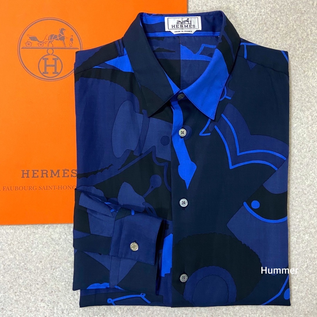 Hermes - 国内正規品 エルメス 極美品 XL シルク／コットン長袖シャツ