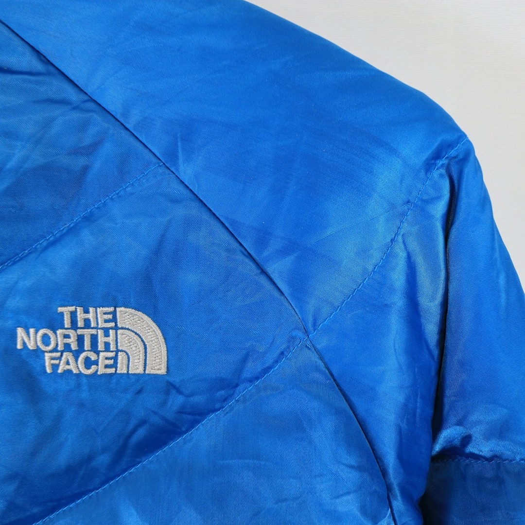 THE NORTH FACE ノースフェイス ダウンジャケット 刺繍  アウトドア アウター 防寒 ロゴ ライトブルー (ガールズ XL)   O5703