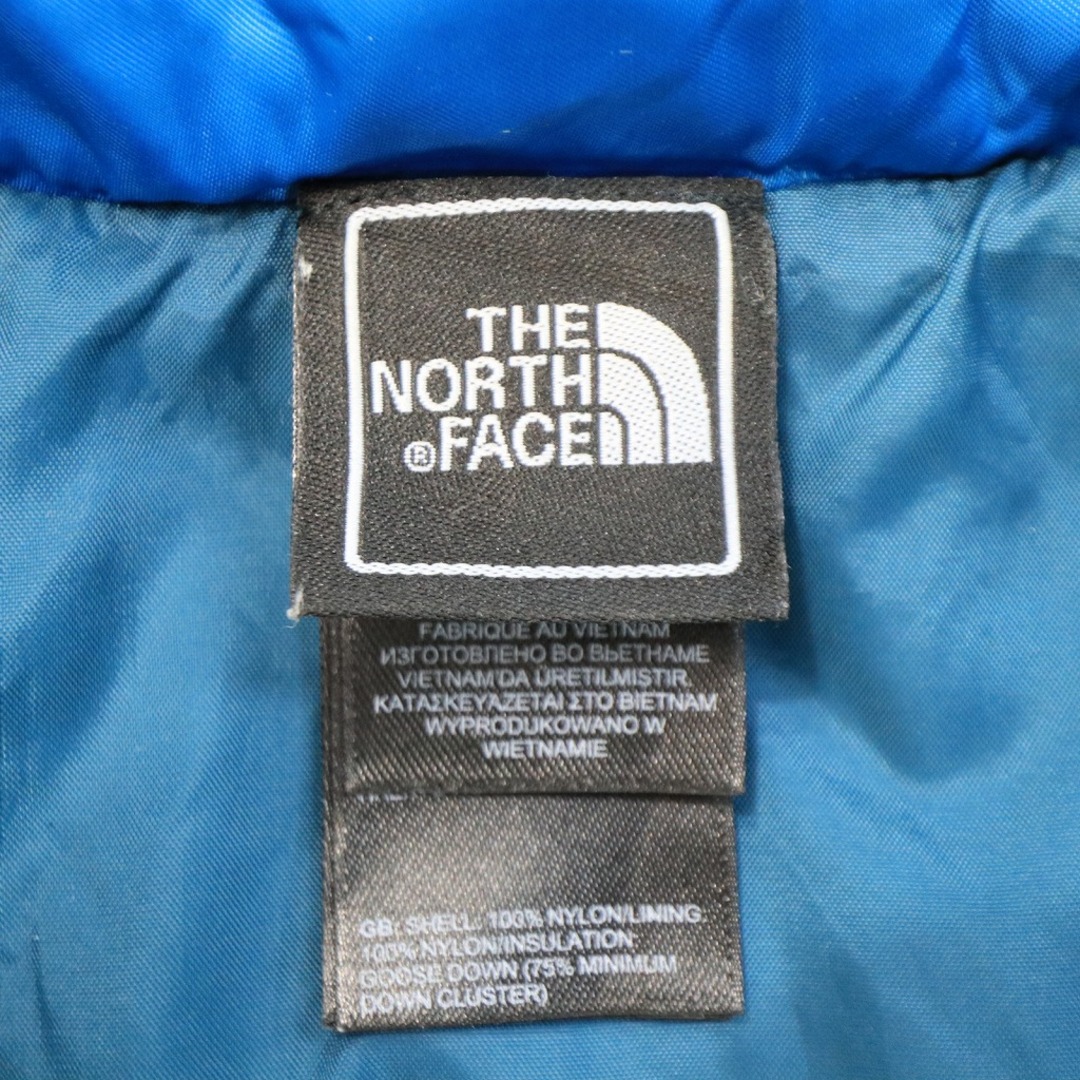 THE NORTH FACE ノースフェイス ダウンジャケット 刺繍  アウトドア アウター 防寒 ロゴ ライトブルー (ガールズ XL)   O5703