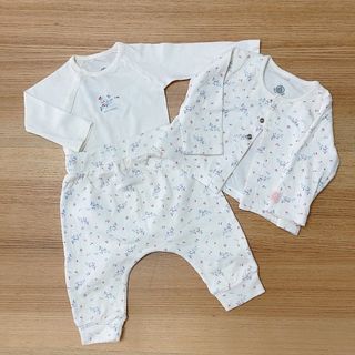 PETIT BATEAU - プチバトー 新生セットアップ 3点セットの通販｜ラクマ