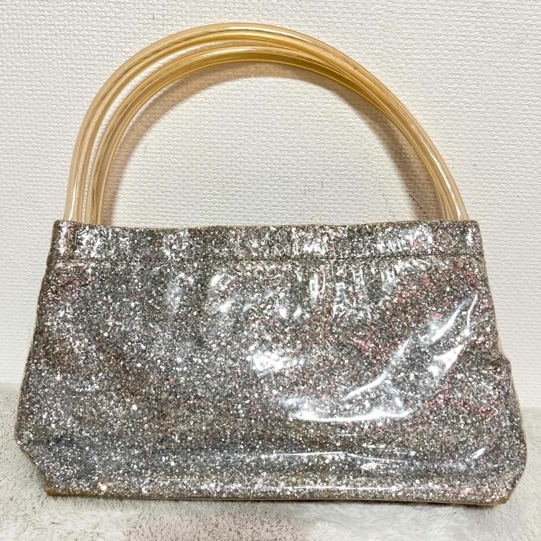 レア✨MIU MIU ミュウミュウハンドバッグトートバッグシルバーグリッター