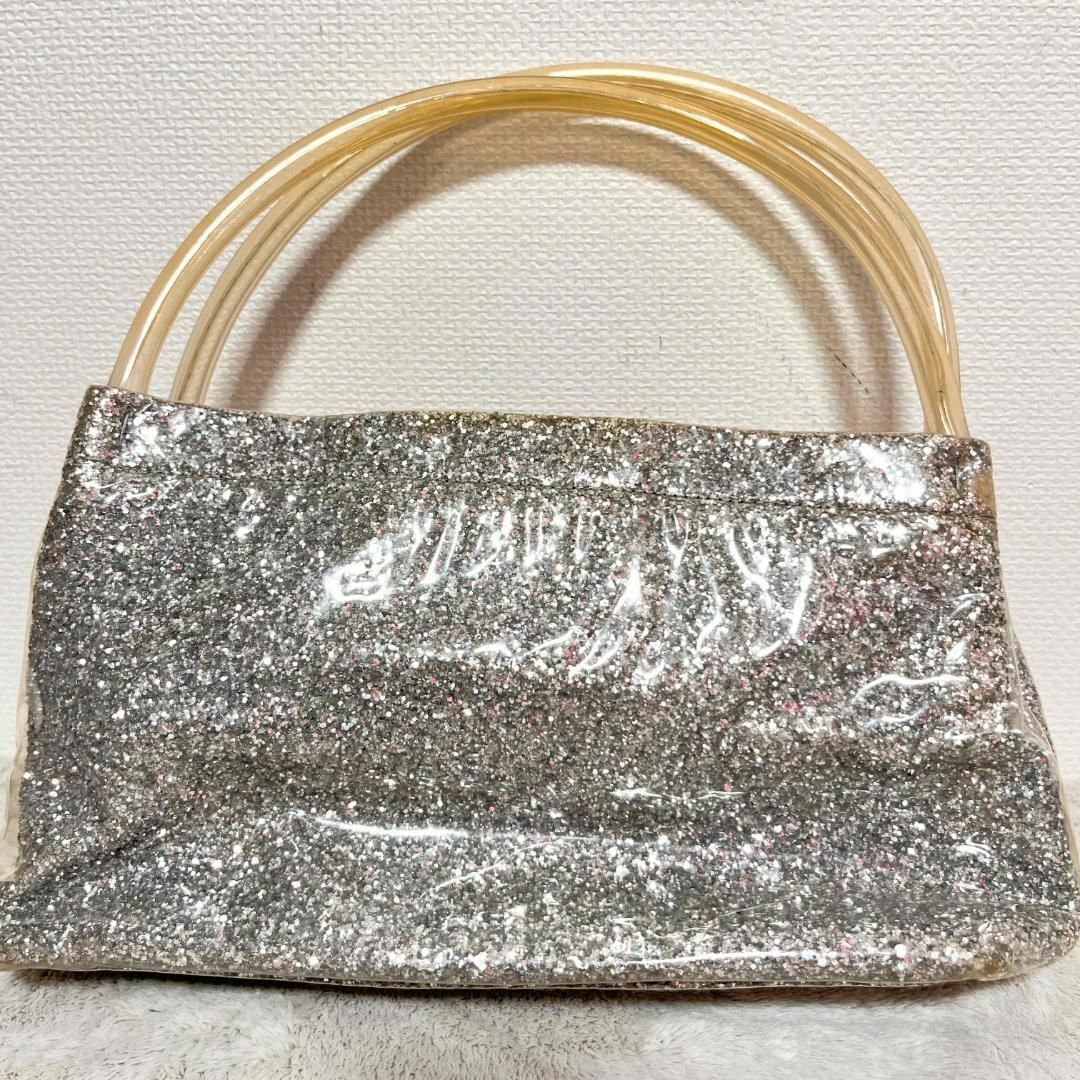 レア✨MIU MIU ミュウミュウハンドバッグトートバッグシルバーグリッター