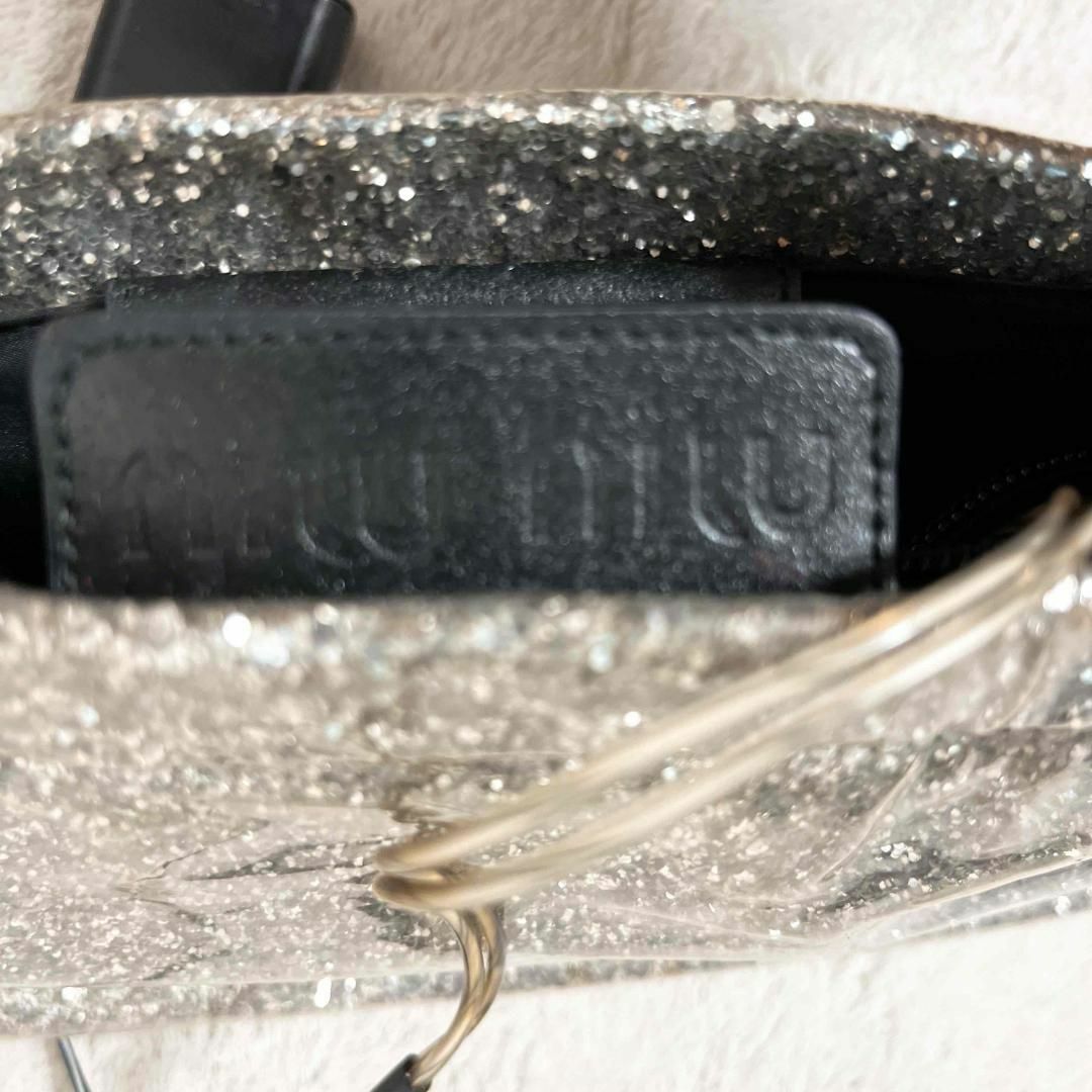 レア✨MIU MIU ミュウミュウハンドバッグトートバッグシルバーグリッター