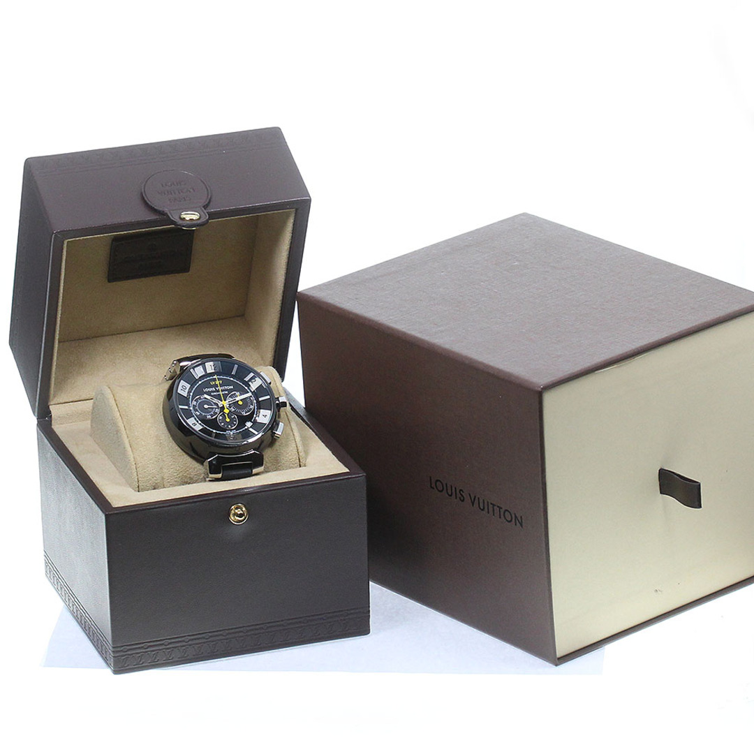 LOUIS VUITTON(ルイヴィトン)のルイ・ヴィトン LOUIS VUITTON Q114K タンブール インブラック クロノグラフ 自動巻き メンズ 箱付き_773554 メンズの時計(腕時計(アナログ))の商品写真