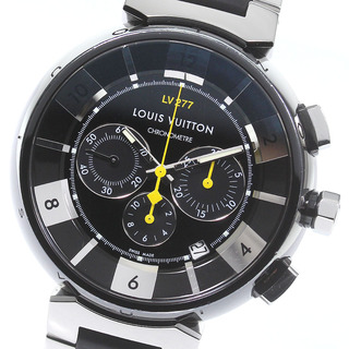 ルイヴィトン(LOUIS VUITTON)のルイ・ヴィトン LOUIS VUITTON Q114K タンブール インブラック クロノグラフ 自動巻き メンズ 箱付き_773554(腕時計(アナログ))