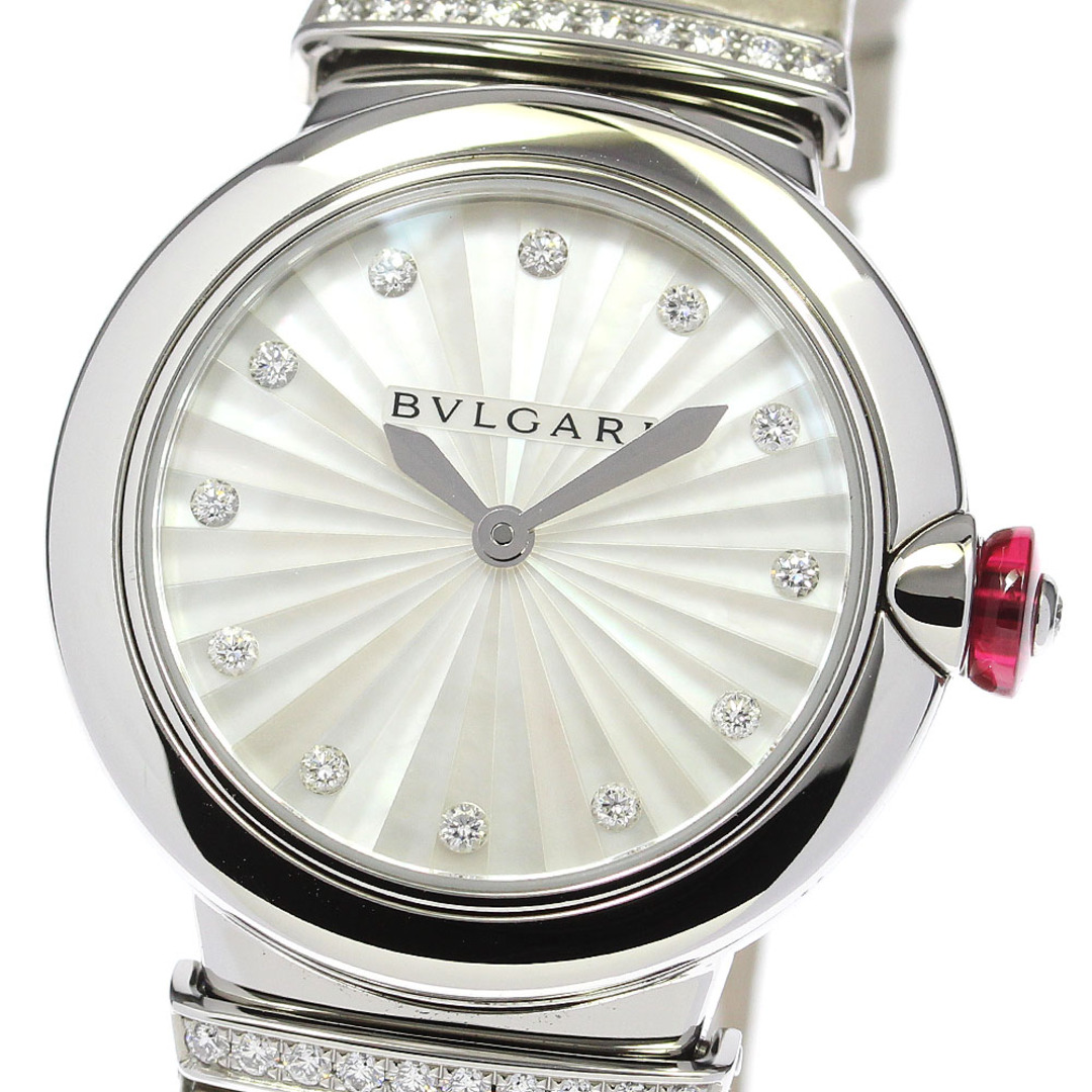 ブルガリ BVLGARI LU28S ルチェア 12P ラグダイヤ ホワイトシェル文字盤 クォーツ レディース 保証書付き_770363