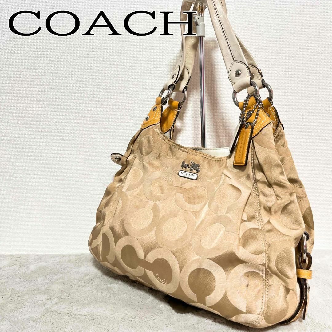 レア✨COACH コーチセミショルダーバッグトートバッグブラウンシグネチャー