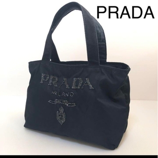プラダ(PRADA)のPRADAビーズ刺繍ハンドバッグ保存袋付き(ハンドバッグ)
