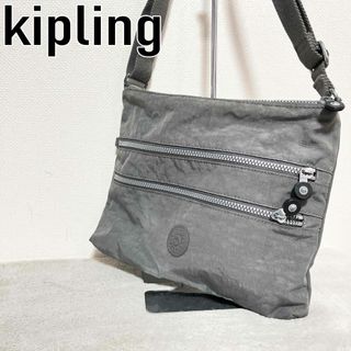 キプリング KIPLING グレー トートバッグ 持ち手革 ゴリラチャームつき