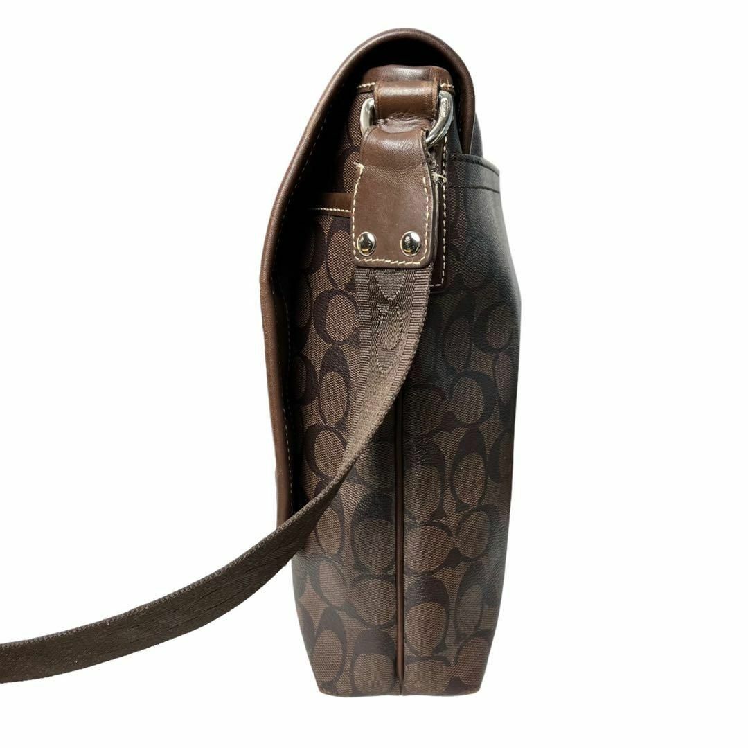 COACH - 美品 COACH コーチ シグネチャー ショルダーバッグ PVC レザー