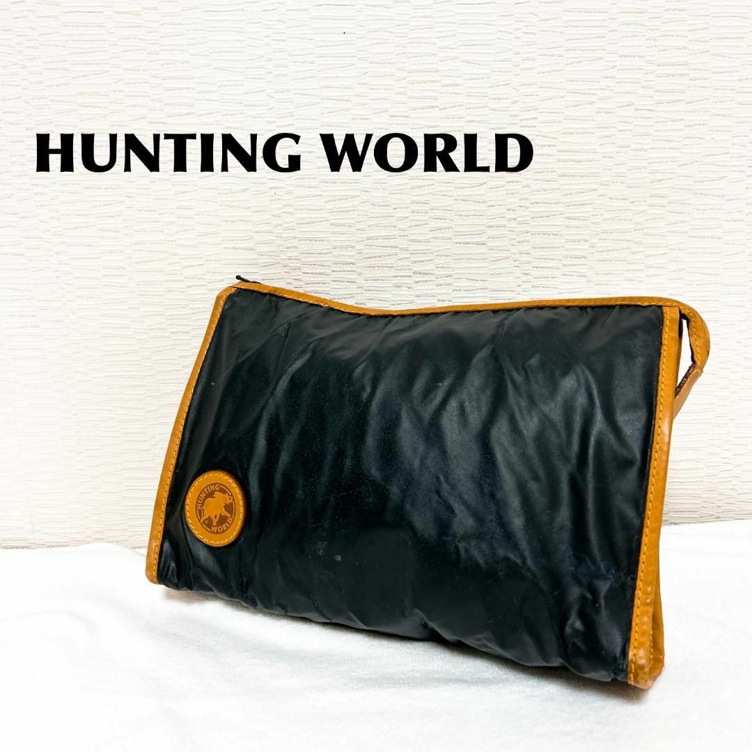 HUNTING WORLD(ハンティングワールド)のレア✨HUNTING WORLDハンティングワールドハンドバッグ ブラック黒 レディースのバッグ(ハンドバッグ)の商品写真