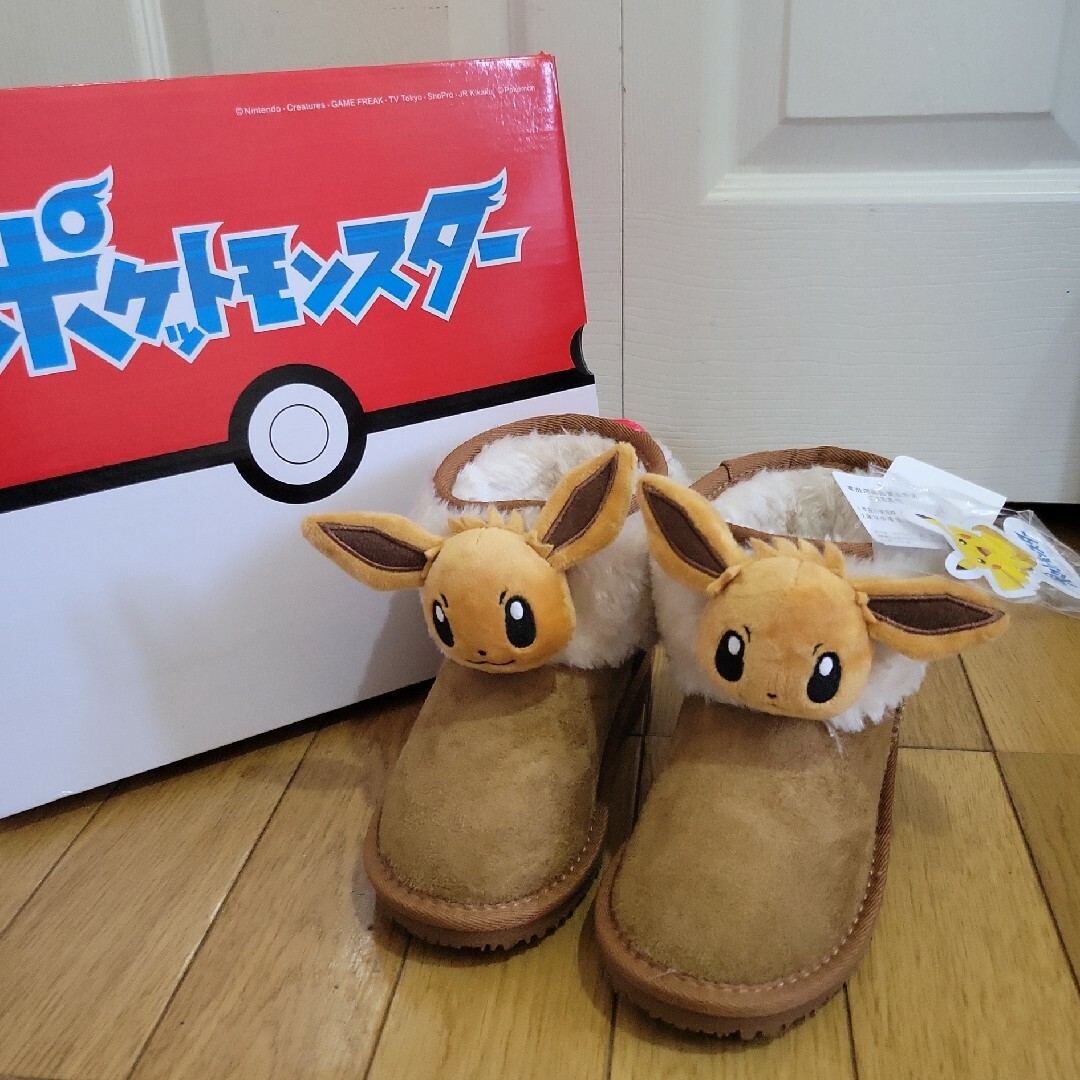 新品未使用♡ポケモン イーブイ 19cm ムートンブーツ 靴♡もこもこショート | フリマアプリ ラクマ