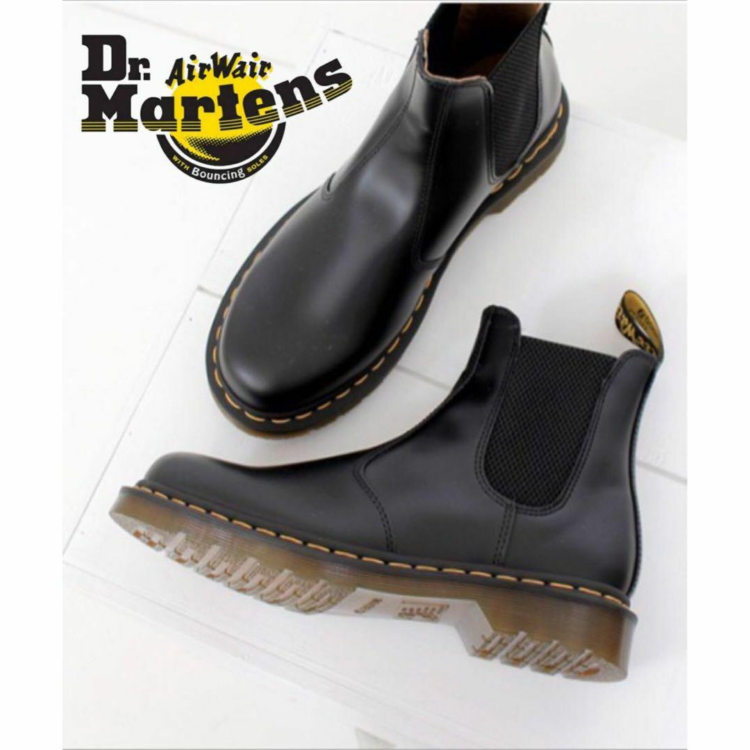 【送料無料】Dr.Martens チェルシーブーツ サイドゴア イエローステッチ