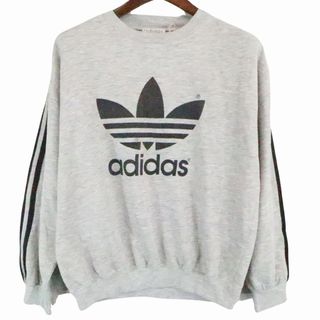 アディダス(adidas)のadidas アディダス トレフォイル スウェット ライン ロゴ グレー (メンズ L) 中古 古着 O5871(スウェット)