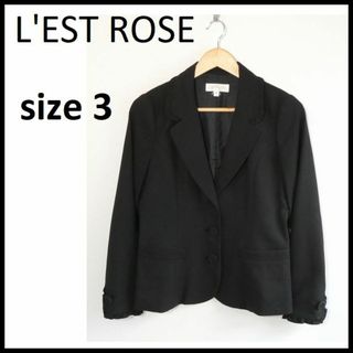 レストローズ(L'EST ROSE)のレストローズ ジャケット レディース テーラードジャケット Lサイズ 黒(テーラードジャケット)