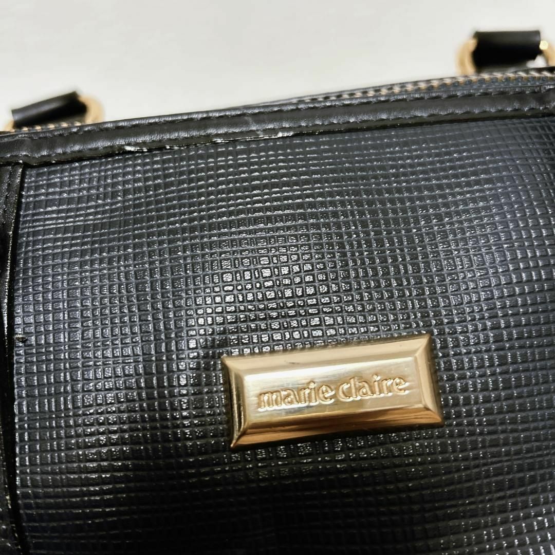 美品✨marie claireマリクレールショルダーバッグハンドバッグネイビー