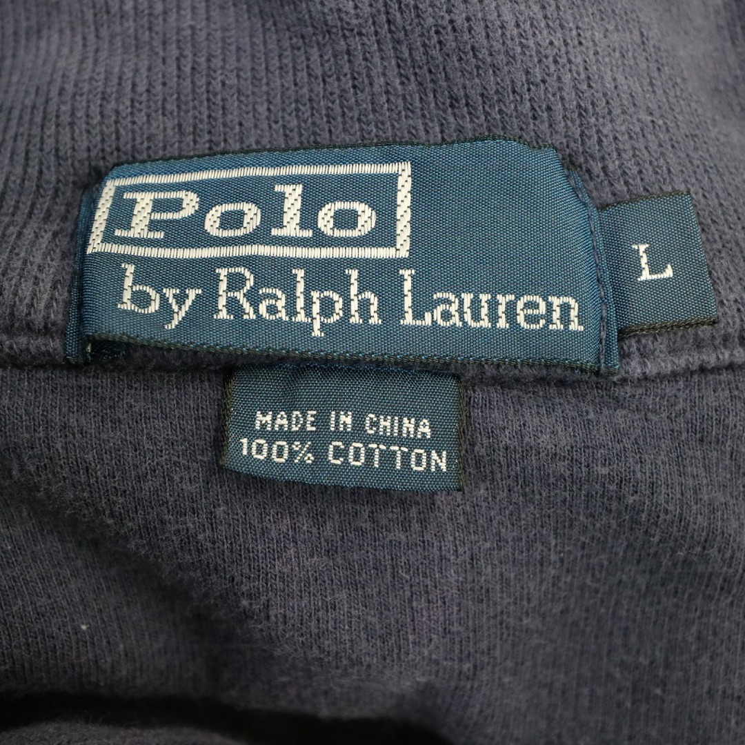 Polo by Ralph Lauren ポロバイラルフローレン ハーフジップセーター 刺繍 ロゴ ハイネック ネイビー (メンズ L) 中古 古着  O5935