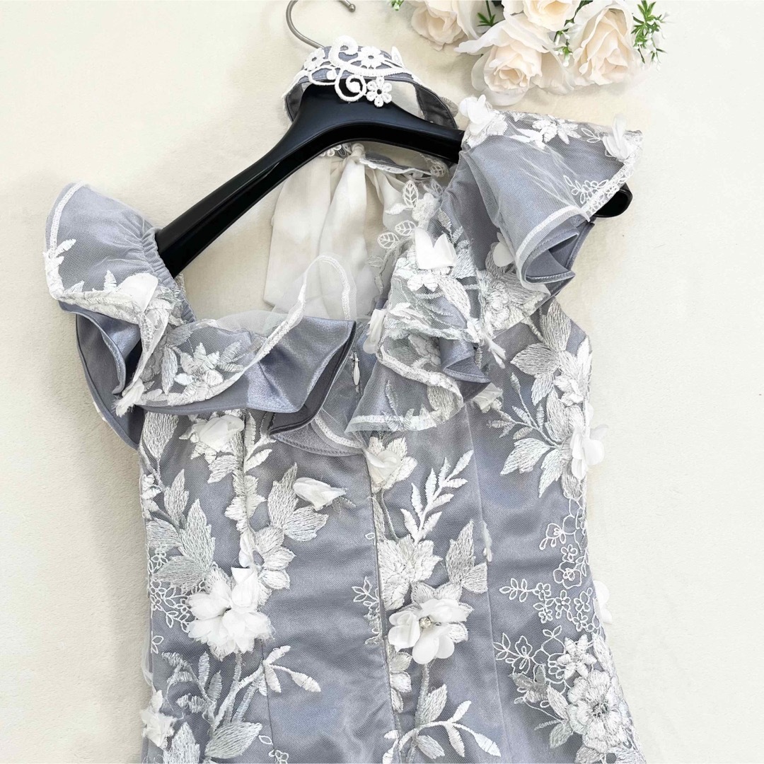 美品】ROBE de FLEURS 立体フラワーレース 高級キャバドレス 刺繍-