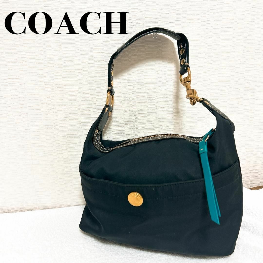 美品✨COACH コーチセミショルダーバッグトートバッグ ブラック黒