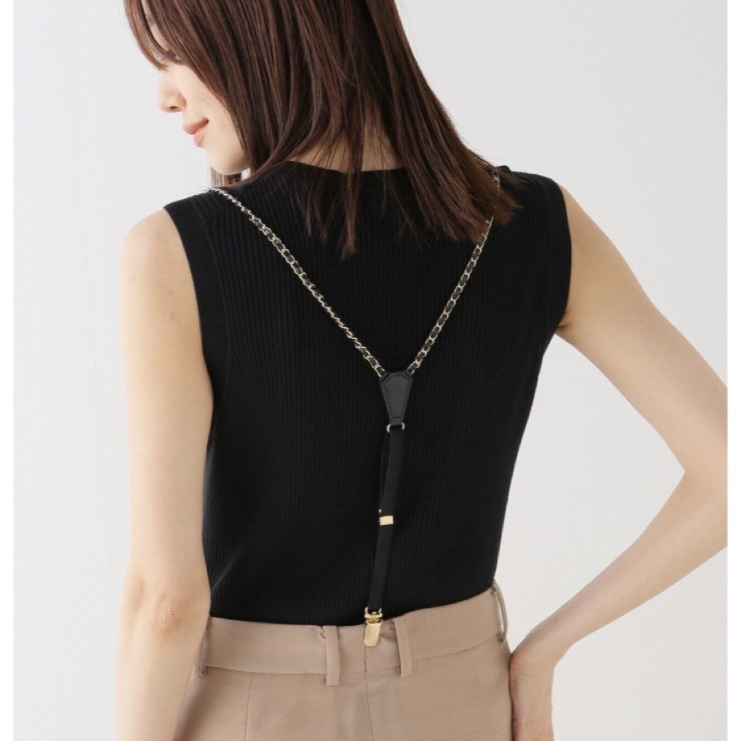 Spick &Span チェーンサスペンダー ブラック