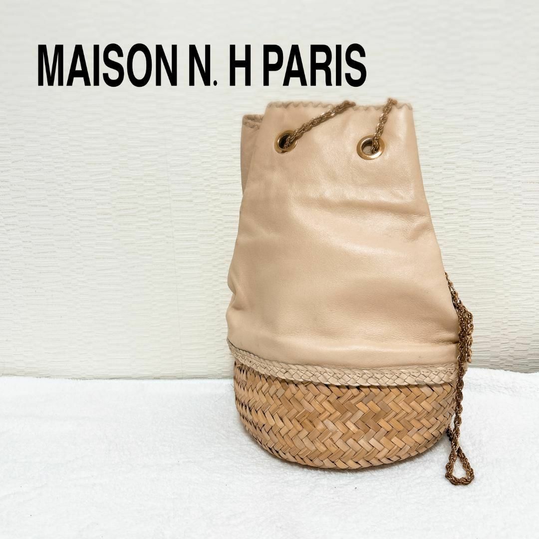 レア✨MAISON H・Ｎ PARIS メゾンネヌアッシュショルダーバッグ 白